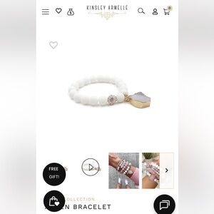 Kinsley Armelle Ashen white gold stone bead Bracelet